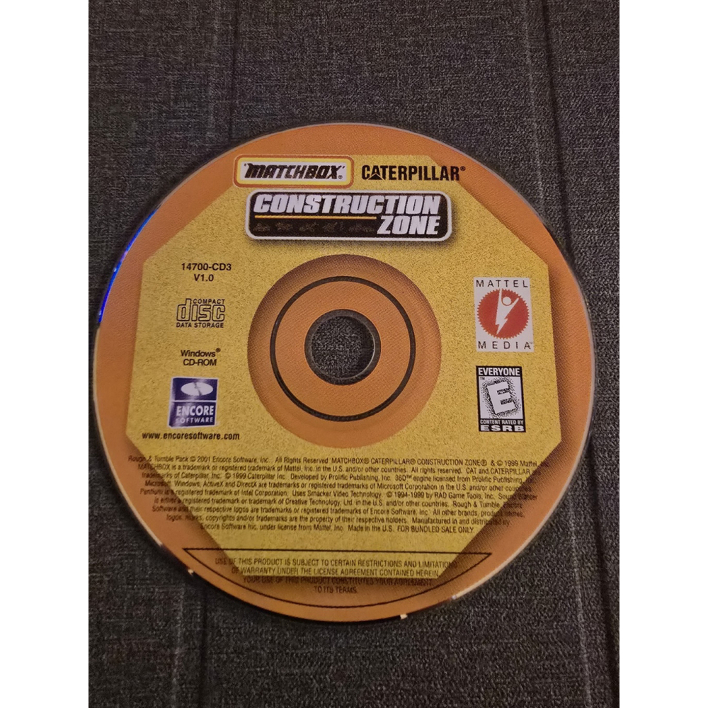 2001 Matchbox Caterpillar Construction Zone PC Game CD-ROM Disc Only